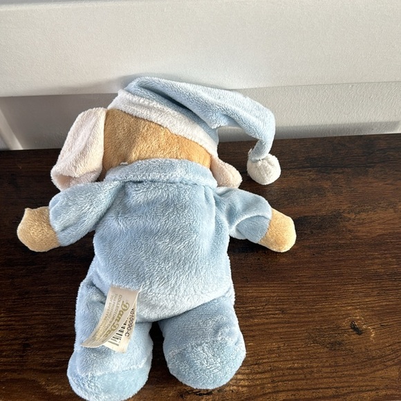 Dandee Stuffed Plush Blue Puppy Dog Jesus Loves Me 8” Bean Bag Toy Baby Hat - Picture 3 of 6